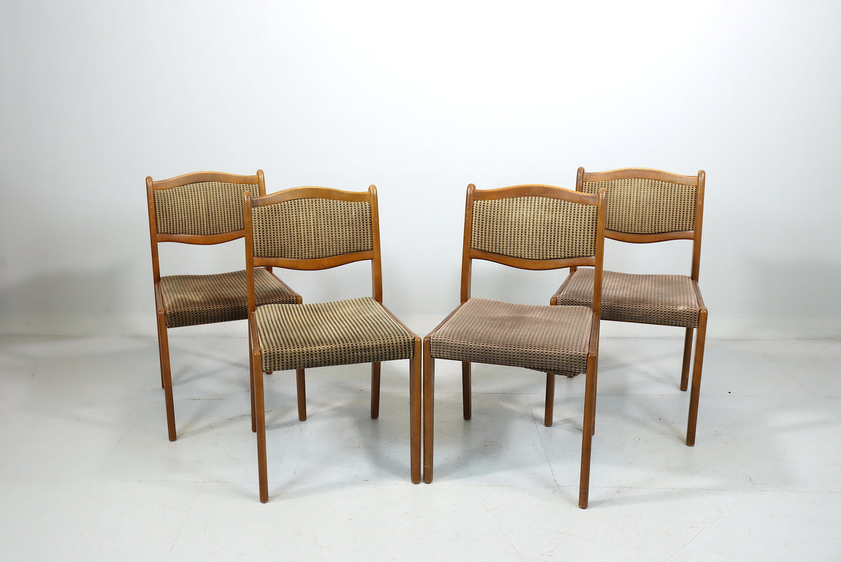 4x EKA Küchenstühle Danish Design Mid Century Stuhl Dinning Chair Retro