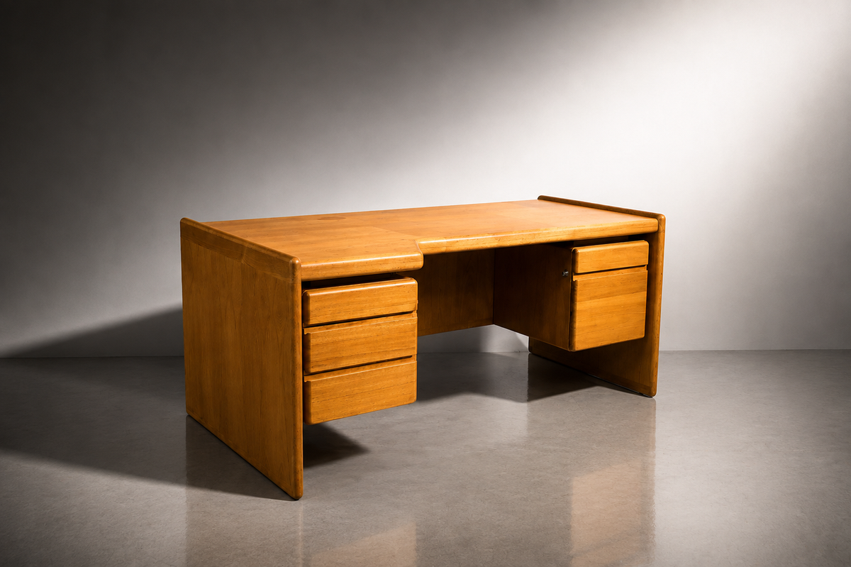 Mid Century Schreibtisch Vintage Executive Desk Retro Büro Home Office Writing Desk