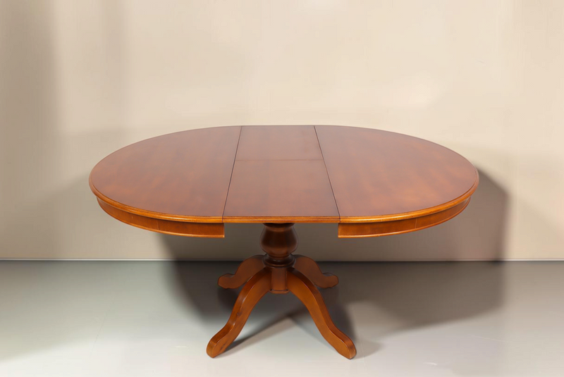 Vintage Space englischer runder Esstisch aus Holz mit ausziehbarer Tischplatte und klassischem Mittelfußgestell