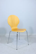 Stuhl Holz Metall Stapelstuhl Design Esszimmerstuhl Vintage Retro Chair