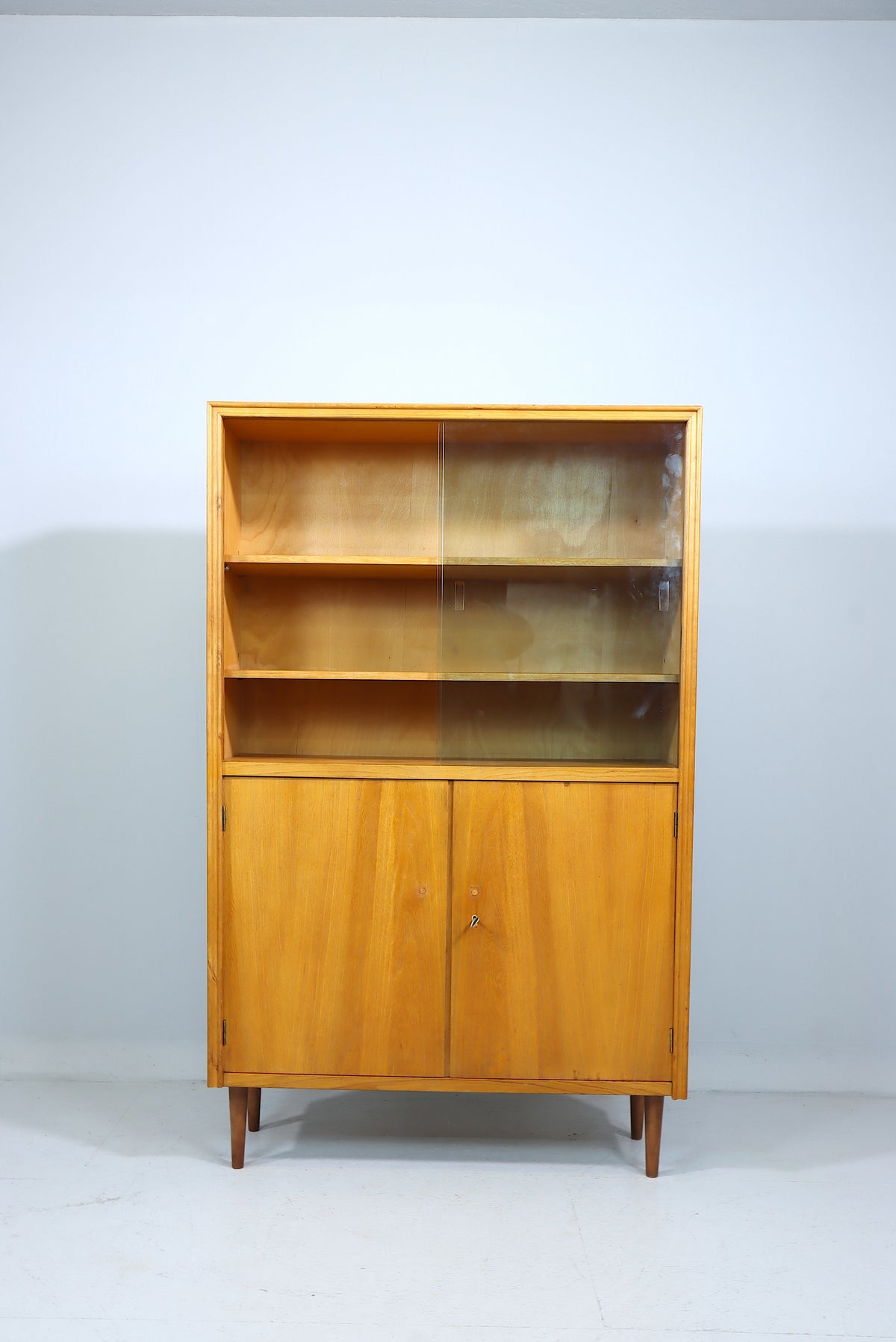 Mid Century Highboard 60er Retro Vintage DDR Vitrine Schrank Holz