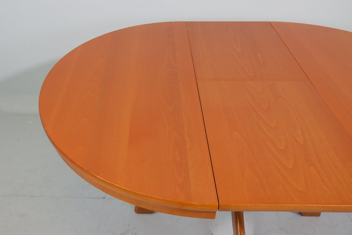 Couchtisch ausziehbar rund Echtholz Vintage Esstisch Retro