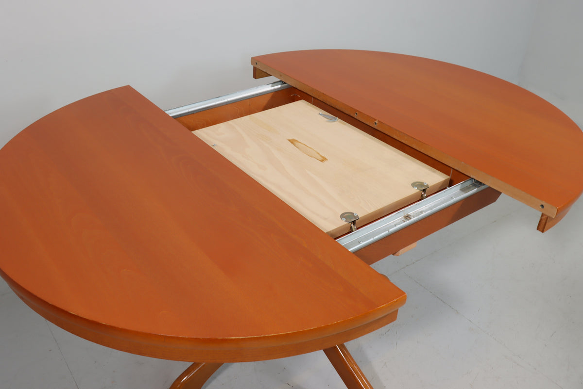 Couchtisch ausziehbar rund Echtholz Vintage Esstisch Retro