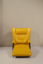 Vintage Space WK Wohnen Ledersessel von Stefan Heiliger in Gelb mit ergonomischem Design aus den 80er Jahren