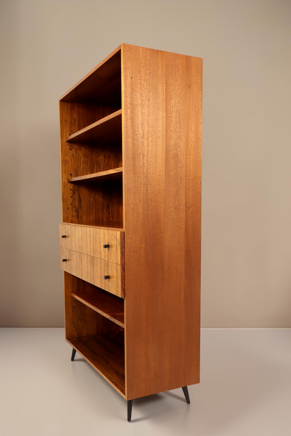 Vintage Space Mid Century Highboard aus Palisander mit Regalfächern und Schubladen im 1960er Jahre Design