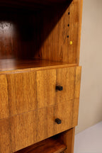 Vintage Space Mid Century Highboard aus Palisander mit Schubladen und offener Ablagefläche im Retro-Design