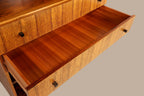 Vintage Space Mid Century Highboard aus Palisander mit offener Schublade und markanter Holzmaserung