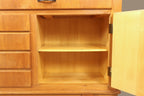 Vintage Space Mid Century Sideboard mit offenem Schrankfach und Schubladen aus hellem Holz im 60er Jahre Design