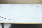 Vintage Space Mid Century Esstisch mit grauer Resopal-Tischplatte und eleganten Messingkanten im 60er Jahre Design