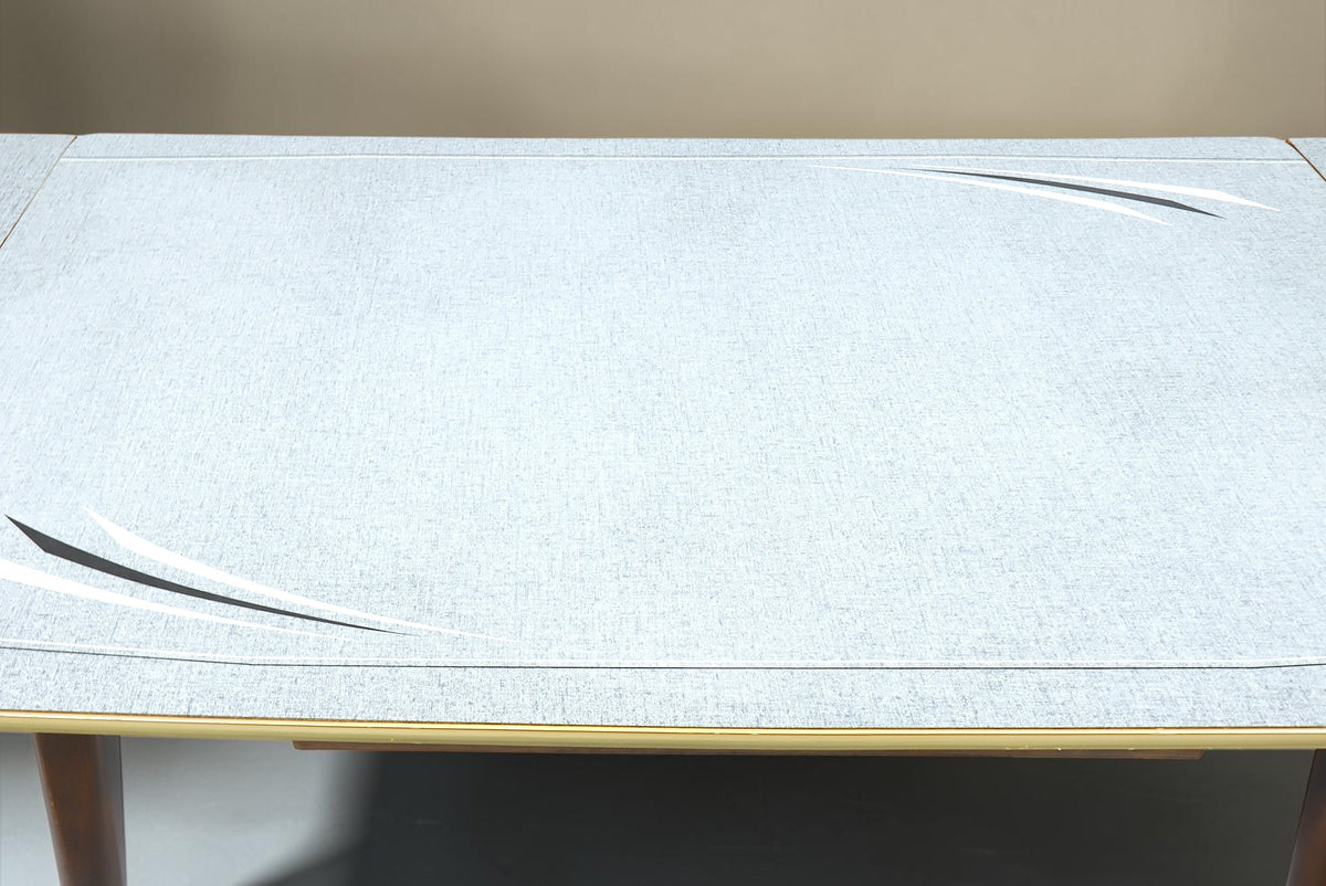 Vintage Space Mid Century Esstisch mit grauer Resopal-Tischplatte und eleganten Messingkanten im 60er Jahre Design