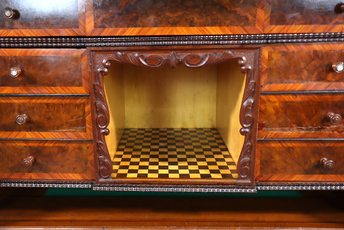 Louis Philippe Sekretär Antik Schrank Gründerzeit Kommode Nussbaum Vintage