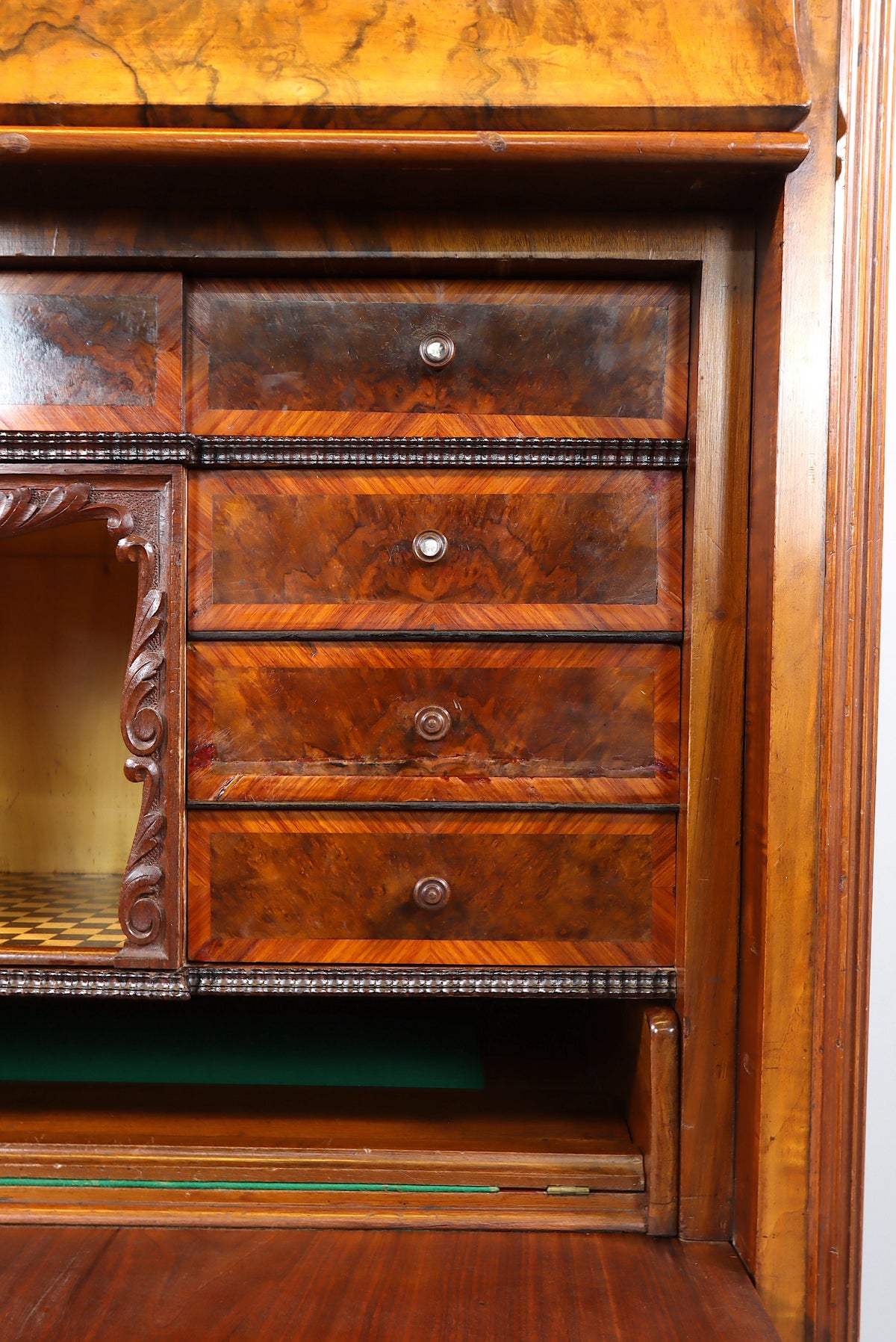 Louis Philippe Sekretär Antik Schrank Gründerzeit Kommode Nussbaum Vintage