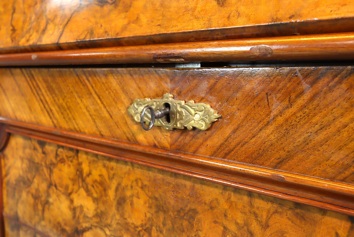 Louis Philippe Sekretär Antik Schrank Gründerzeit Kommode Nussbaum Vintage
