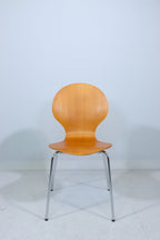 Mid Century Stuhl Holz Metall Stapelstuhl Design Retro Esszimmerstuhl Vintage