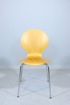 Stuhl Holz Metall Stapelstuhl Design Esszimmerstuhl Vintage Retro Chair