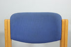 Mid Century Stuhl Postmodern Design Holz Blau Vintage Chair 90er Konferenzstuhl