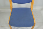 Mid Century Stuhl Postmodern Design Holz Blau Vintage Chair 90er Konferenzstuhl