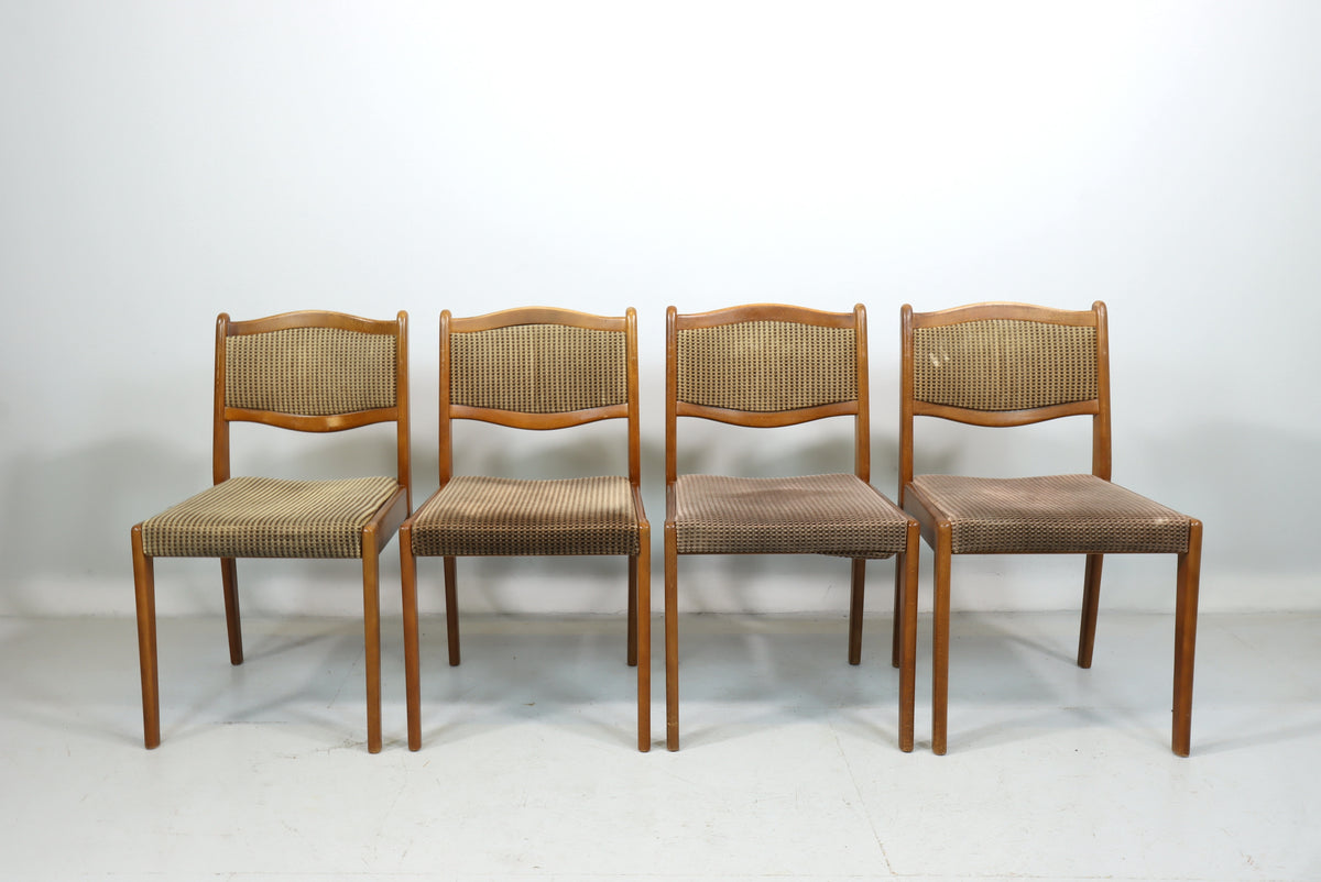 4x EKA Küchenstühle Danish Design Mid Century Stuhl Dinning Chair Retro