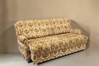Vintage Space Chippendale 3-Sitzer Schlafsofa mit ornamentalem Stoffbezug und geschwungenen Armlehnen im Barock Stil