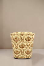 Vintage Space Chippendale Sessel mit beigem ornamentalem Stoffbezug und klassischem Barock Muster