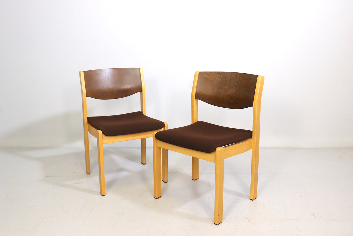 Mid Century Stühle 2er Set Vintage Skandinavisches Design Stapelbar Retro Chairs
