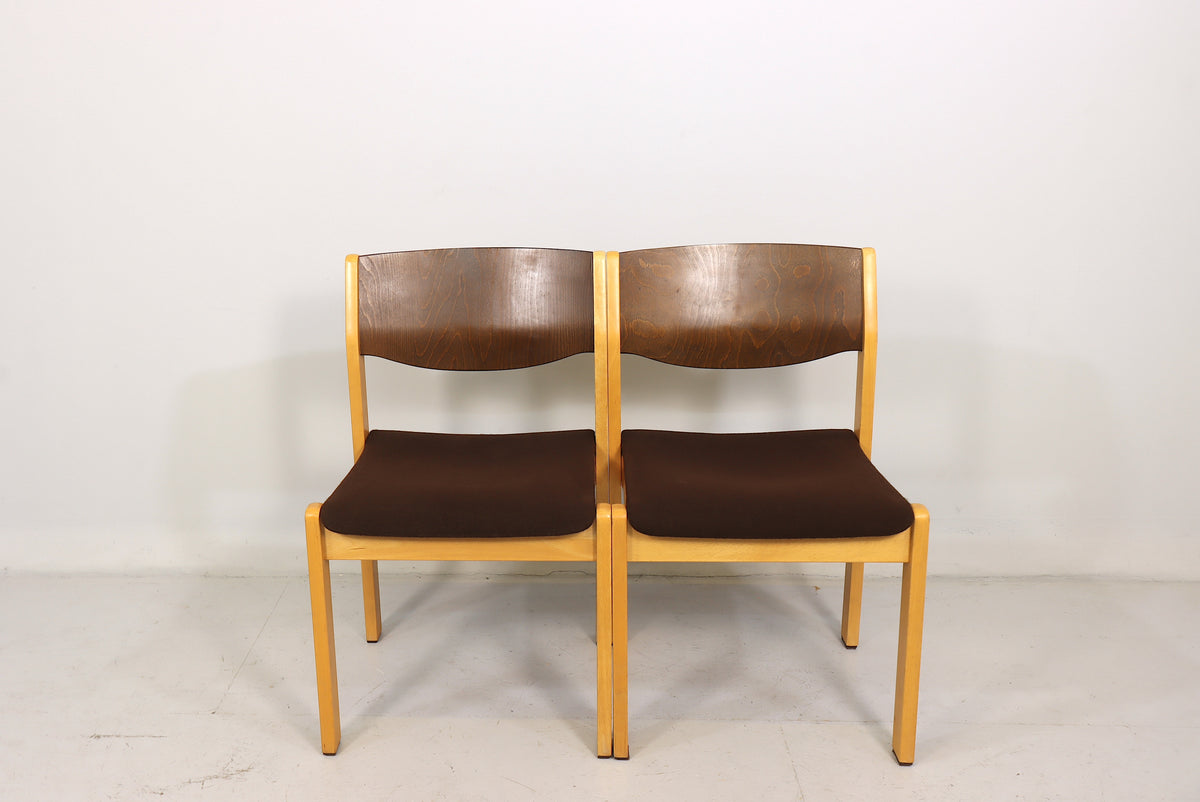 Mid Century Stühle 2er Set Vintage Skandinavisches Design Stapelbar Retro Chairs