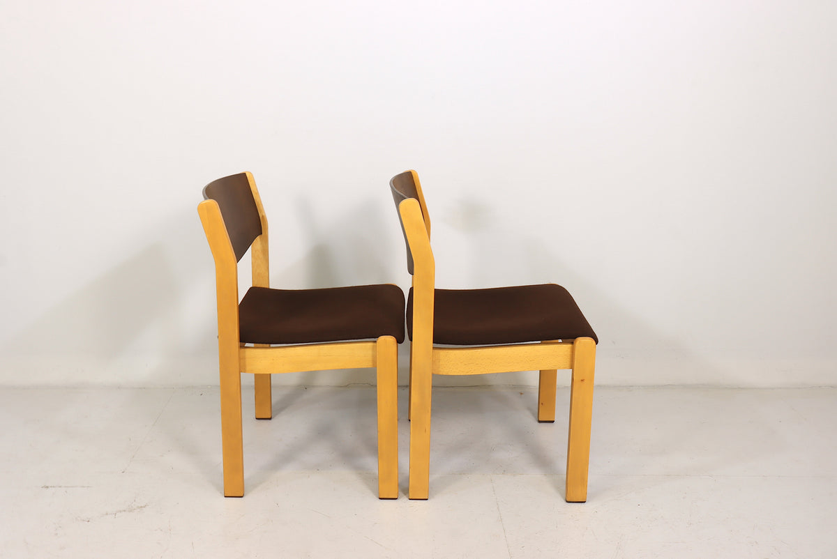 Mid Century Stühle 2er Set Vintage Skandinavisches Design Stapelbar Retro Chairs