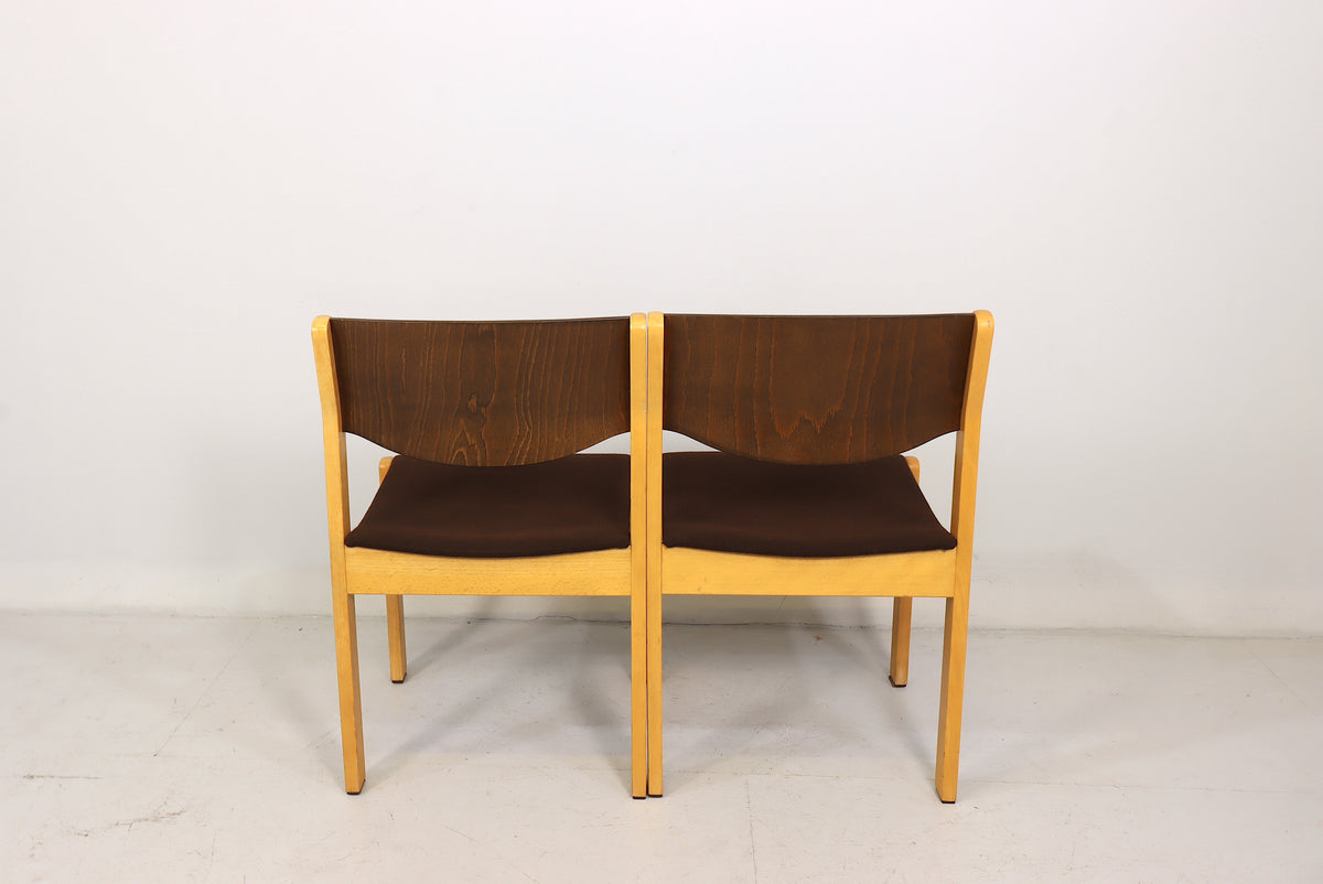 Mid Century Stühle 2er Set Vintage Skandinavisches Design Stapelbar Retro Chairs