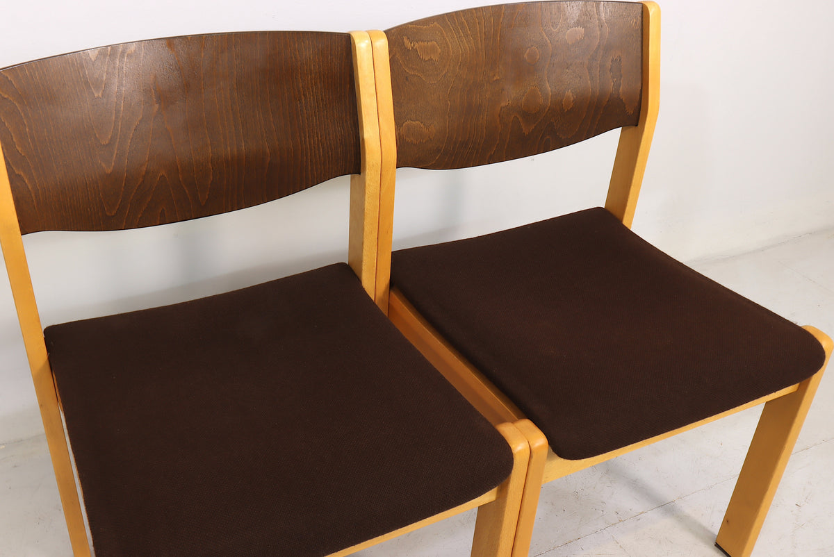 Mid Century Stühle 2er Set Vintage Skandinavisches Design Stapelbar Retro Chairs