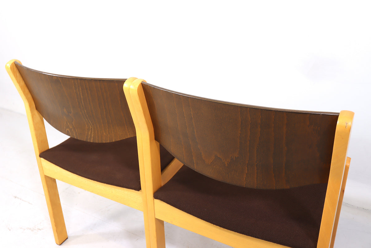 Mid Century Stühle 2er Set Vintage Skandinavisches Design Stapelbar Retro Chairs