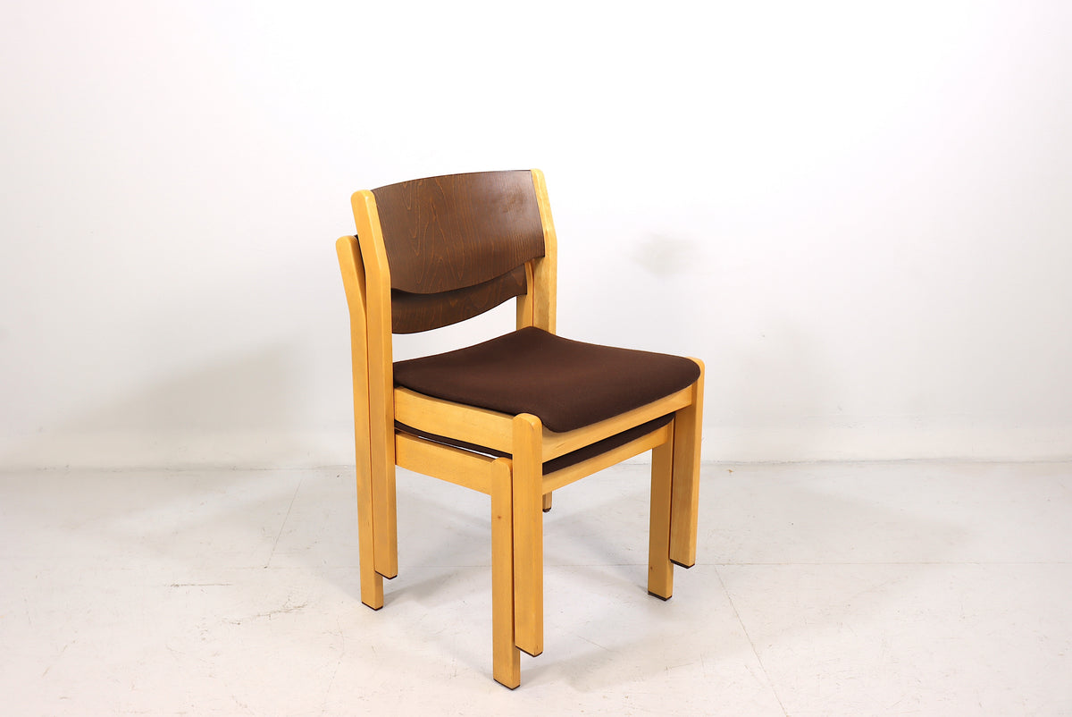 Mid Century Stühle 2er Set Vintage Skandinavisches Design Stapelbar Retro Chairs