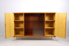 Mid Century Vitrine Vintage Highboard Glasvitrine Holz Schrank