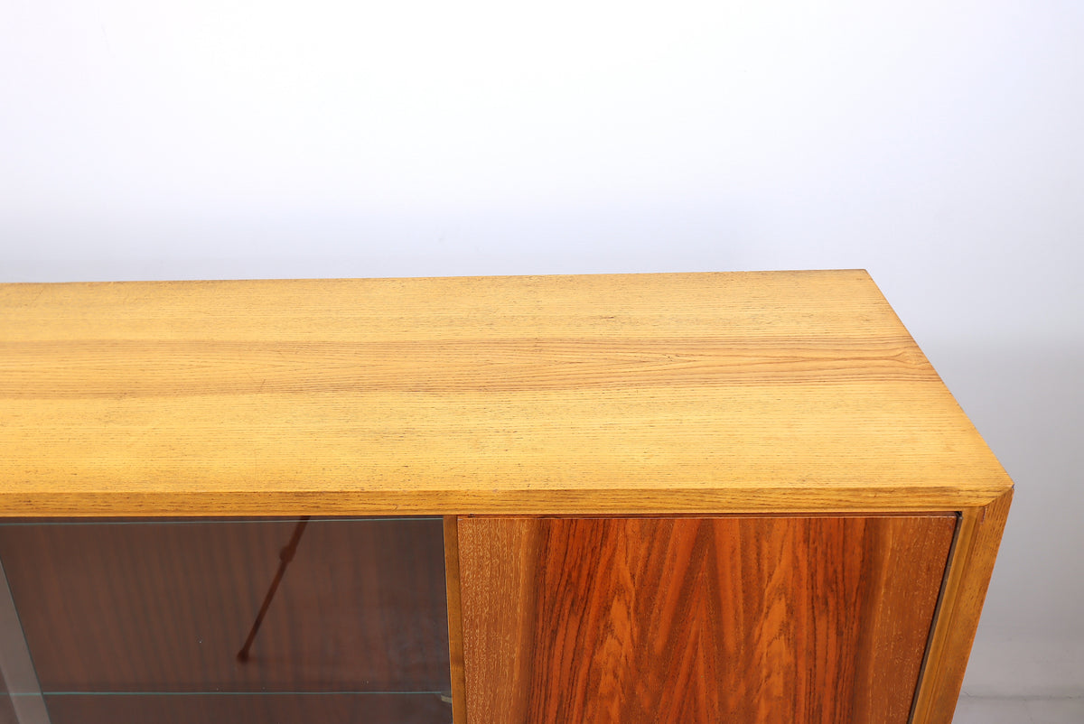 Mid Century Vitrine Vintage Highboard Glasvitrine Holz Schrank