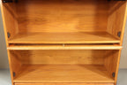 Vintage Space Vitrinenschrank im Globe-Wernicke-Stil aus Holz mit Klappfach und sichtbarer Holzmaserung