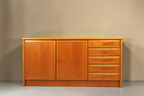 Vintage Space Anbau-Euroma Sideboard aus Teakholz mit fünf Schubladen und zwei Schranktüren im 70er Jahre Design