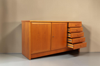 Vintage Space Sideboard aus Teakholz von Anbau-Euroma mit fünf Schubladen und zweitürigem Schrank aus den 70er Jahren