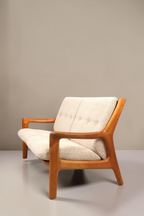 Vintage Space Gustav Thams 2er Sofa aus Teakholz mit beigen Polstern im dänischen Mid-Century-Design