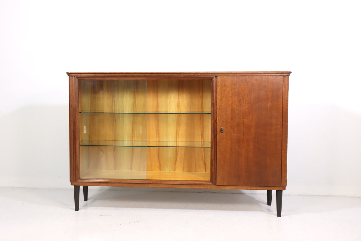 Mid Century Vitrine Vintage Highboard Sideboard Retro Vitrinenschrank Schrank Glass Cabinet