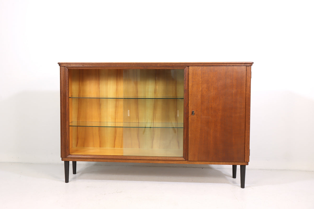 Mid Century Vitrine Vintage Highboard Sideboard Retro Vitrinenschrank Schrank Glass Cabinet