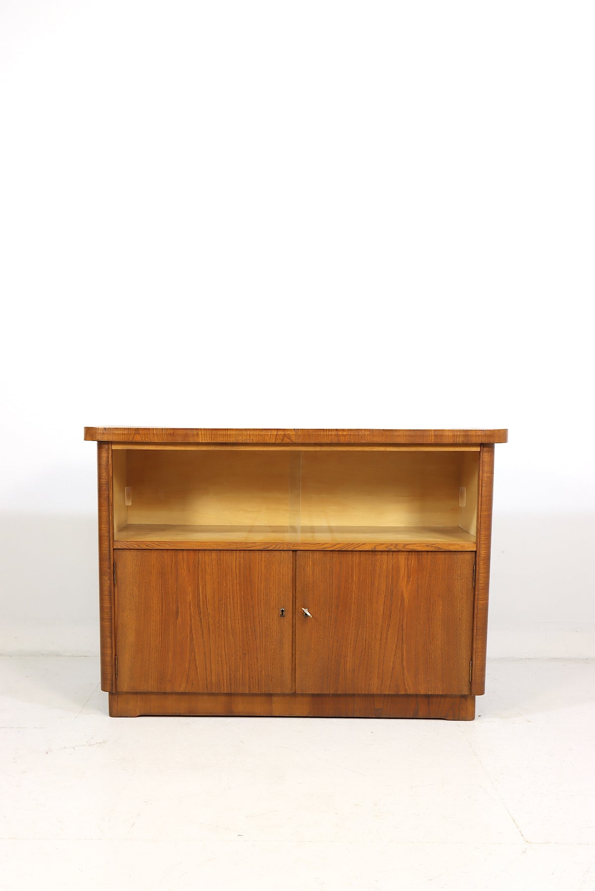 Mid Century Kommode Vitrine Vintage Sideboard Glasvitrine Holzschrank Glass Cabinet Storage