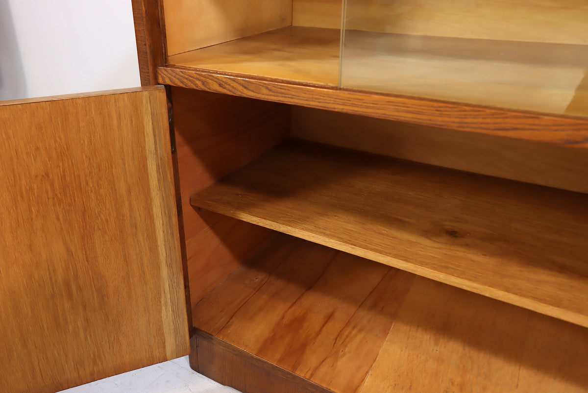 Mid Century Kommode Vitrine Vintage Sideboard Glasvitrine Holzschrank Glass Cabinet Storage