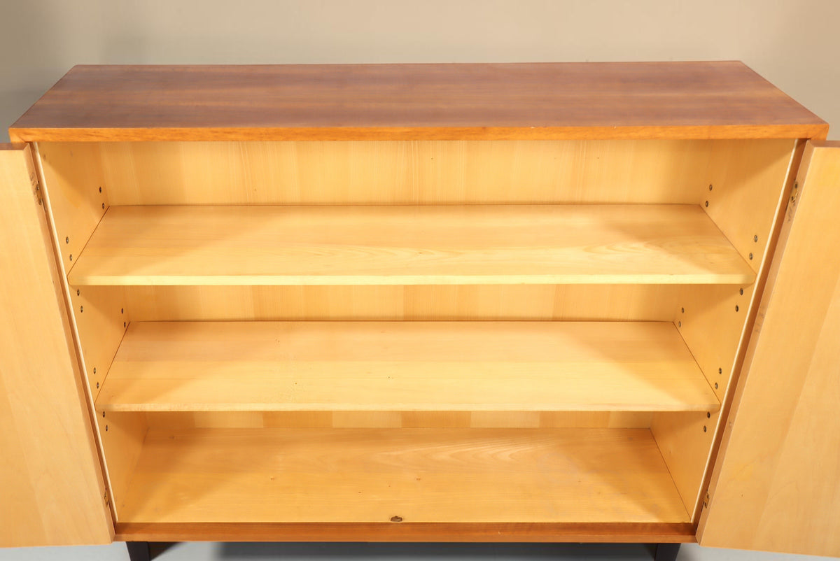 Vintage Space Mid Century Schrank mit offenen Türen und höhenverstellbaren Einlegeböden aus hellem Holz