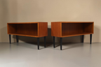 Vintage Space Mid Century Lowboard Regal aus Holz mit schwarzen konischen Füßen im Set