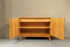 Vintage Space DDR Sideboard aus Afromosia Holz mit zwei Türen und Einlegeboden im Mid Century Design