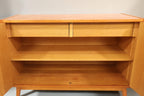 Vintage Space Mid Century DDR Kommode aus Afromosia Holz mit offenen Türen und zwei Schubladen