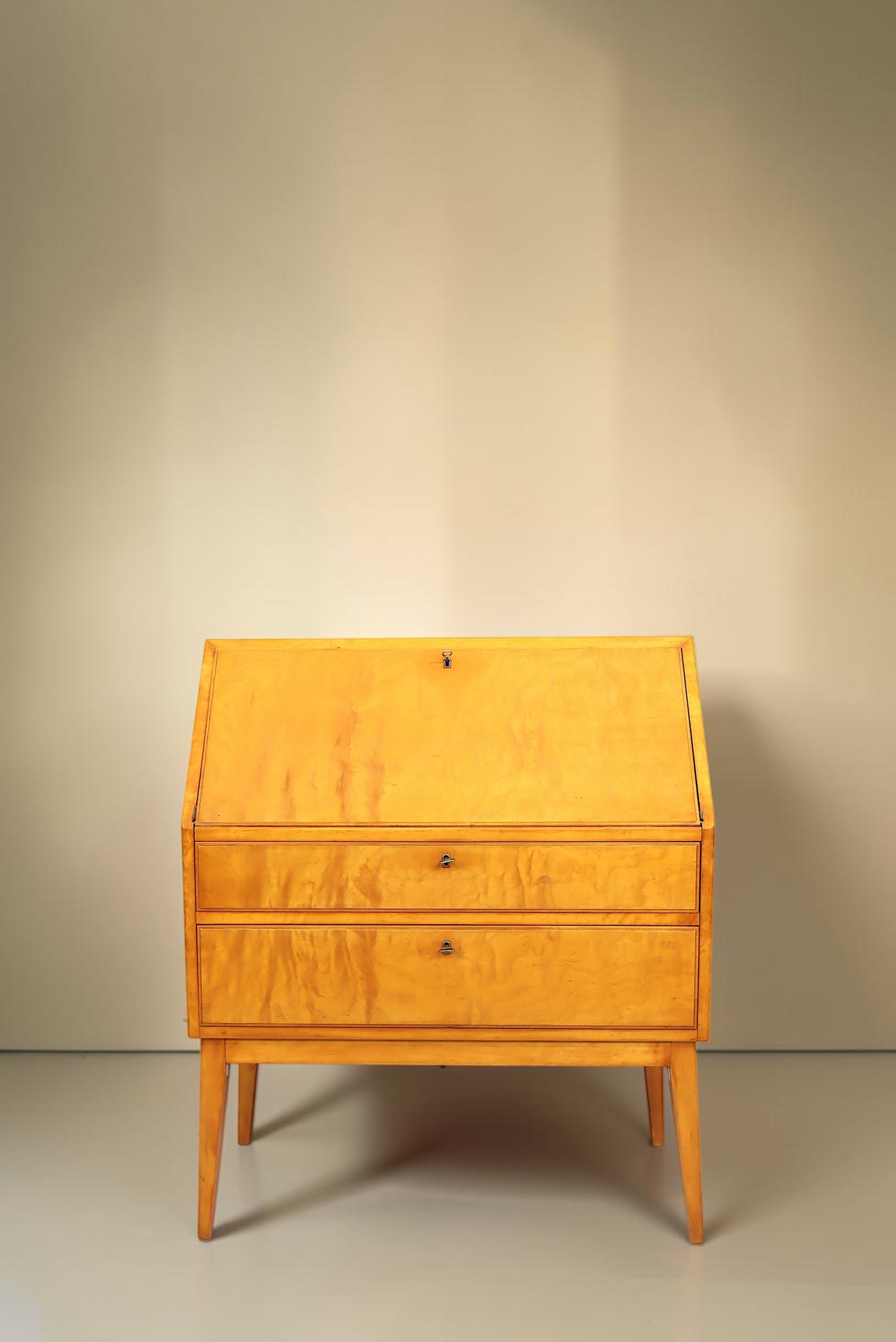 Mid Century Sekretär Schreibtisch Birke 50er 60er Jahre Vintage Secretary Desk