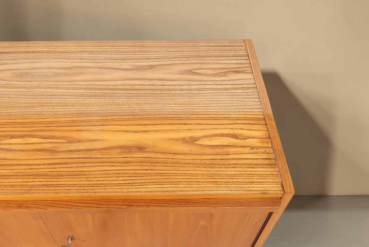 Vintage Space Hellerau Sekretär Kommode aus Holz mit sichtbarer Maserung im Mid-Century-Stil