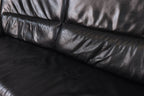 Koinor Ledersofa 2-Sitzer Schwarz Leder Vintage Mid Century Sofa Couch Two Seater